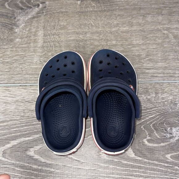 Crocs Crocband Navy Blue Red White Toddler Boy Sz 5 Slip On Clogs Sandals - Picture 5 of 10